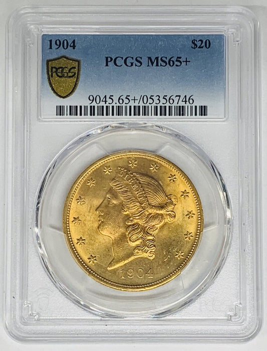 1904 $20 Liberty Head Double Eagle Gold Coin PCGS MS 65+ (C)