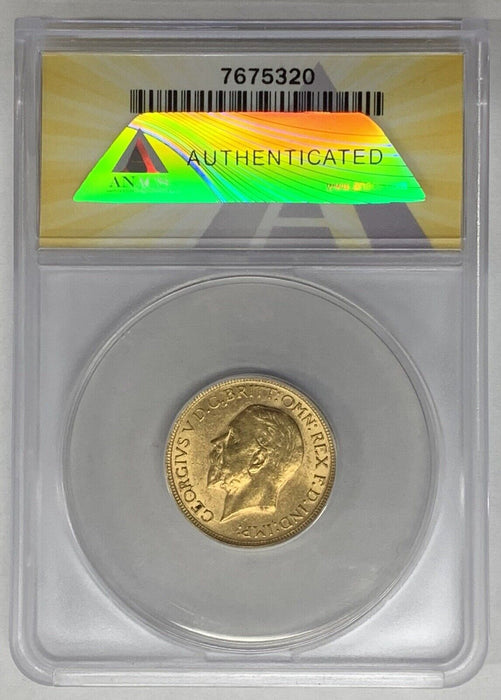 1931-P Australia Gold Sovereign Coin ANACS AU 58