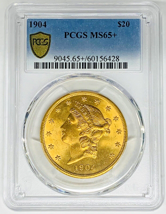 1904 $20 Liberty Head Double Eagle Gold Coin PCGS MS 65+ Looks Nicer (A)