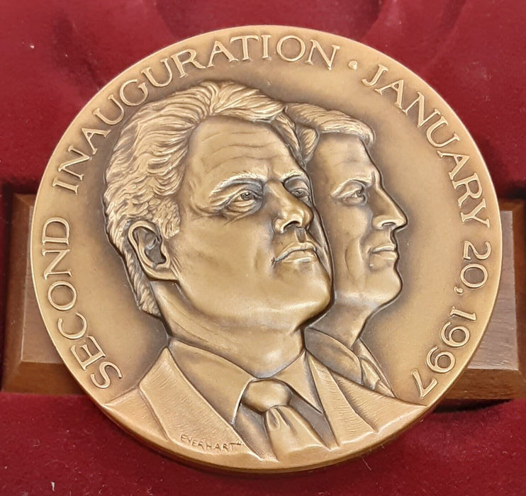 1997 Clinton/Gore Second Inaugural Bronze Medal w/Stand in Box by MACo