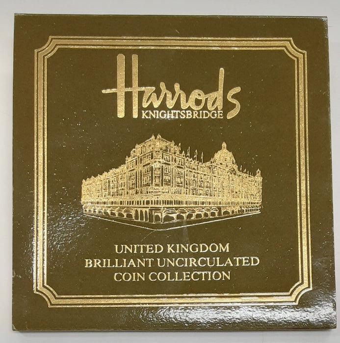 1997 United Kingdom Mint Set 9 BU UK Coins Total in Harrods Sleeve