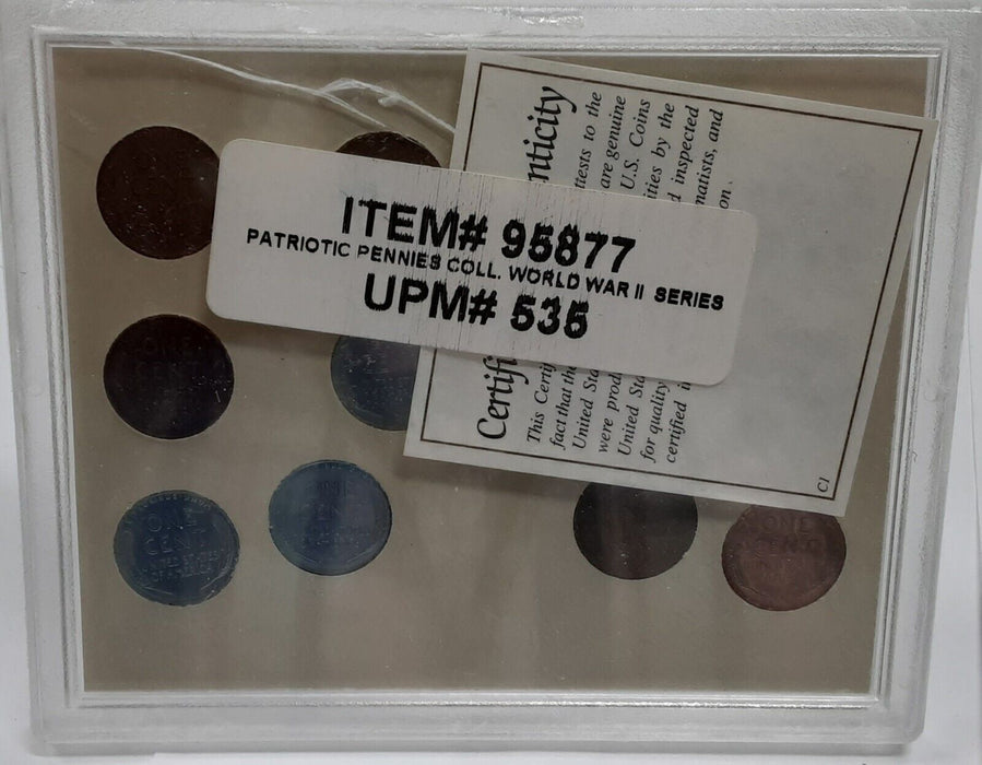 Patriotic Lincoln Wheat Cent Set - 12 Coins in Plastic Holder-Avg Circ