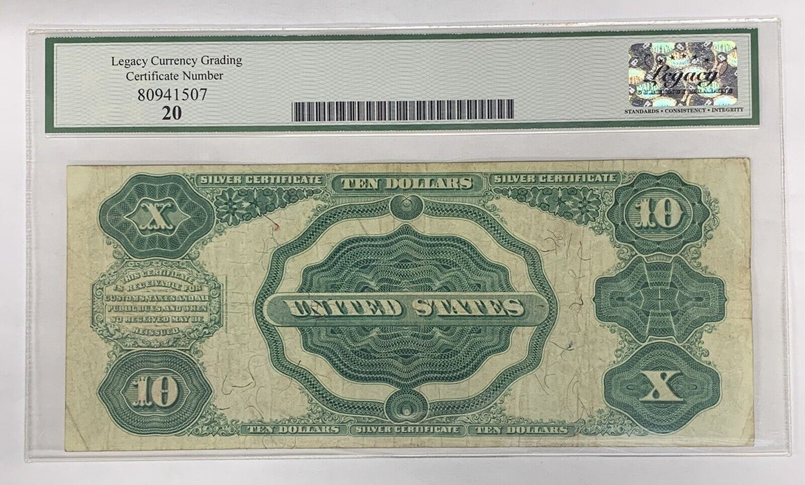 1891 $10 Silver Certificate Note FR 301 Legacy VF 20