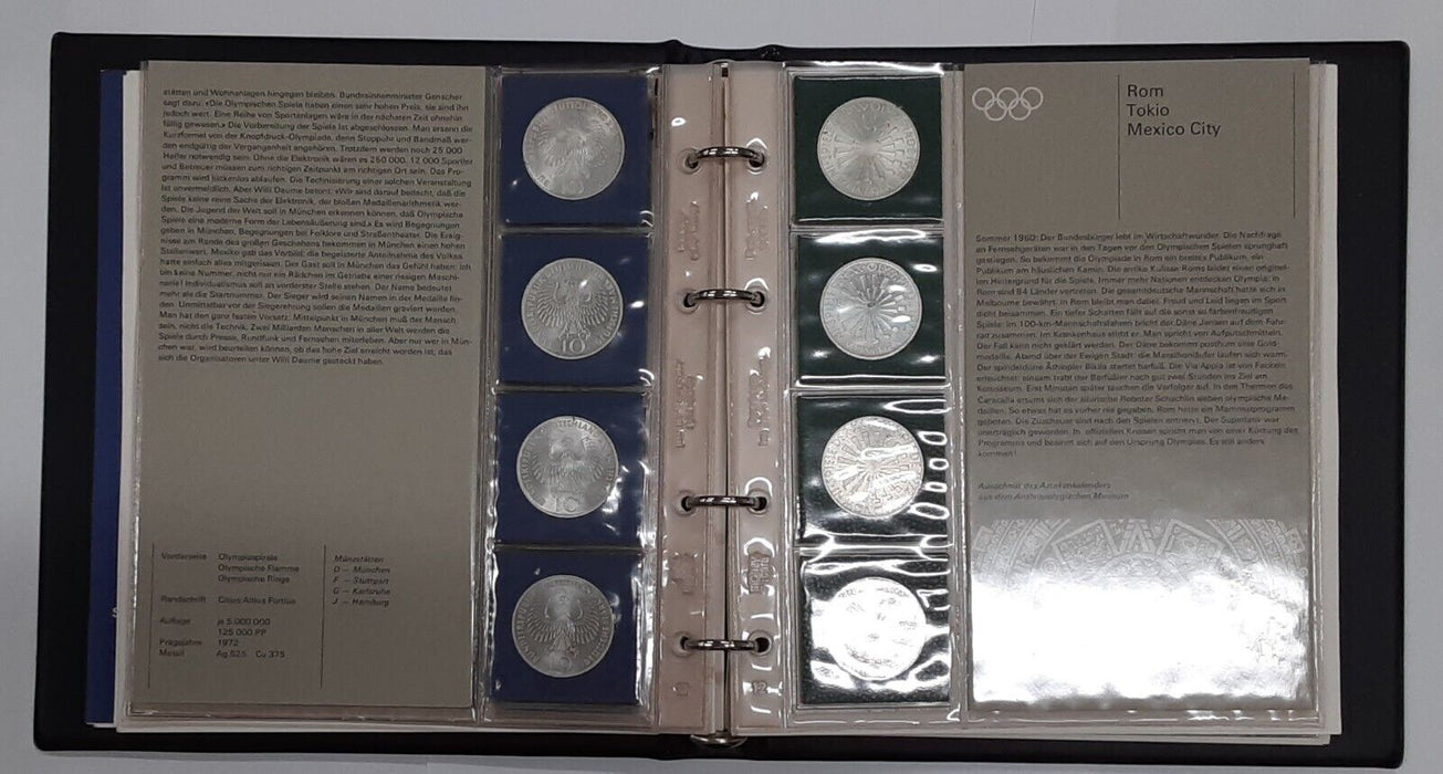 24 Coin Set West Germany 10 Mark Silver Coin Commemorating 1972 Munich Olympics