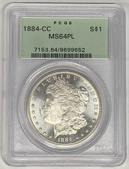 1884-CC Morgan Silver $1 Dollar Coin PCGS MS 64 PL (3)