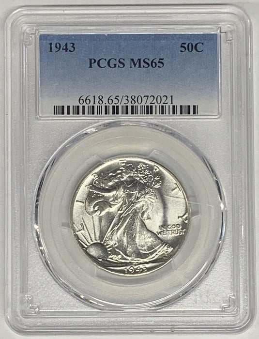 1943 Walking Liberty Half Dollar 50c Coin PCGS MS 65 (3B)