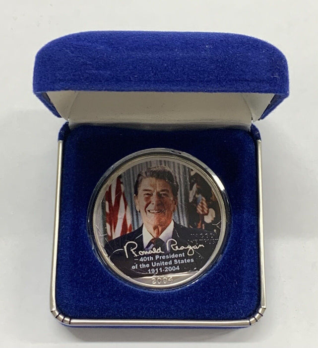 2004 American Silver $1 Eagle Colorized Ronald Reagen W/Box