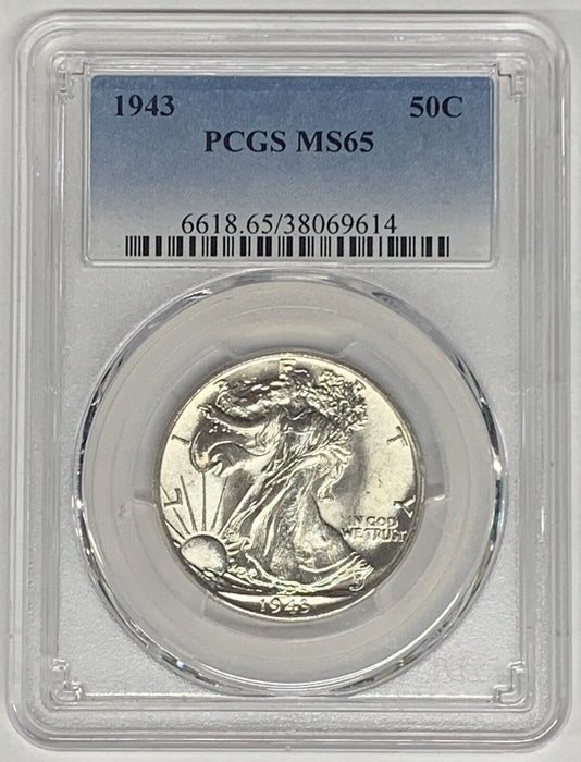 1943 Walking Liberty Half Dollar 50c Coin PCGS MS 65 (3A)