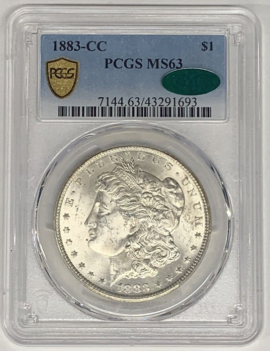 1883-CC Morgan Silver $1 Dollar Coin PCGS & CAC MS 63 (3)