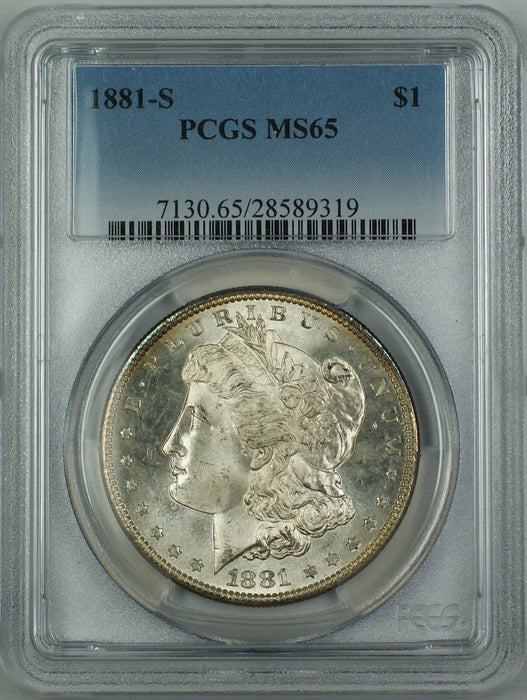 1881-S Morgan Silver Dollar $1 PCGS MS-65 Gem Coin Beautifully Toned Reverse GF
