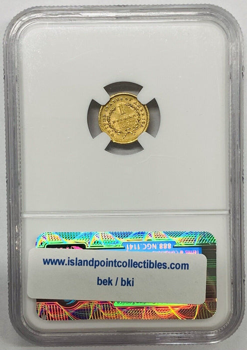 1853 Liberty Head Gold $1 Dollar NGC AU 58