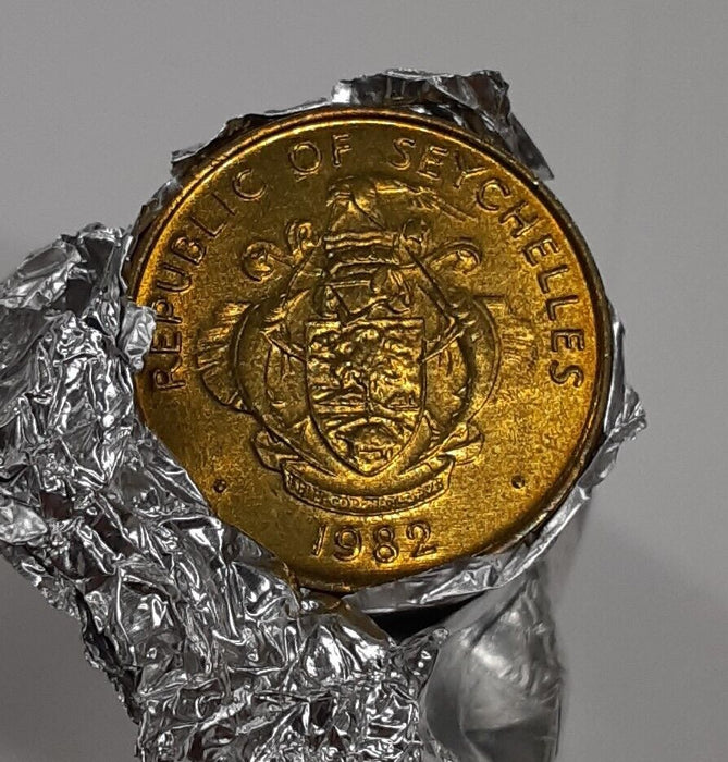 1982 Seychelles 5 Cent Brass Coins  - Roll of 46 BU Coins