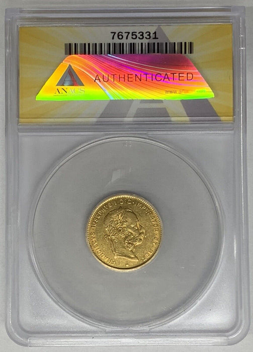 1881 Austria 10 Francs Gold Coin ANACS XF 45