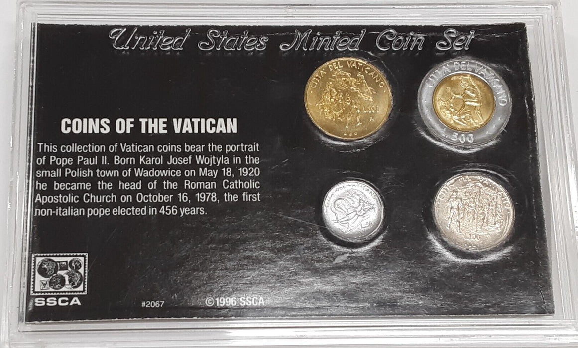 1995 John Paul II Vatican 4 Coin Uncirculated Set in Holder