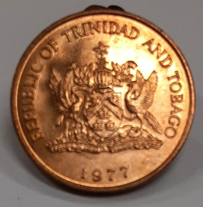 1977 Trinidad & Tobago 5 Cent Coin - Bird of Paradise BU Roll of 25 Coins