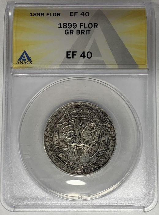 1899 Great Britain Florin ANACS XF 40