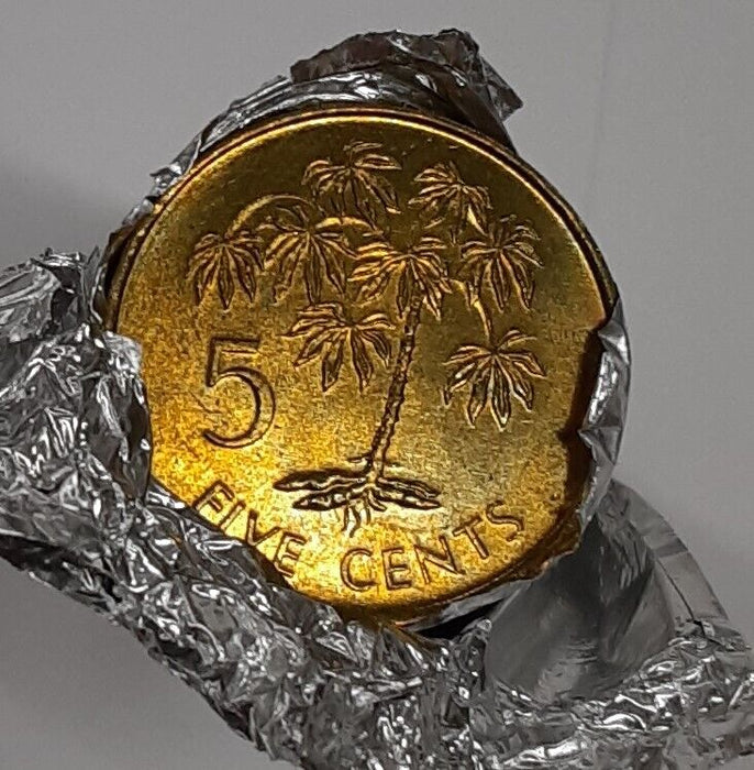 1982 Seychelles 5 Cent Brass Coins  - Roll of 46 BU Coins
