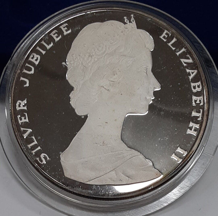 1977 Bermuda $25 Sterling Silver Coin /25th Ann of QE II in Original Holder