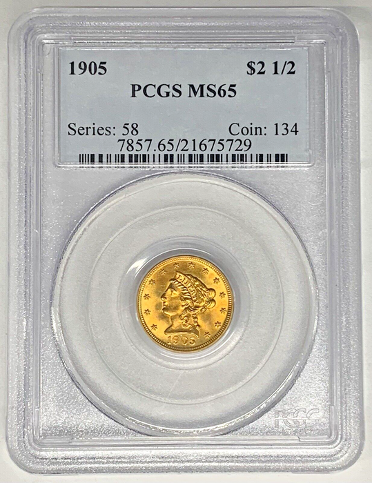 1905 $2.50 Liberty Head Quarter Eagle Gold Coin PCGS MS 65 Looks Better (D)