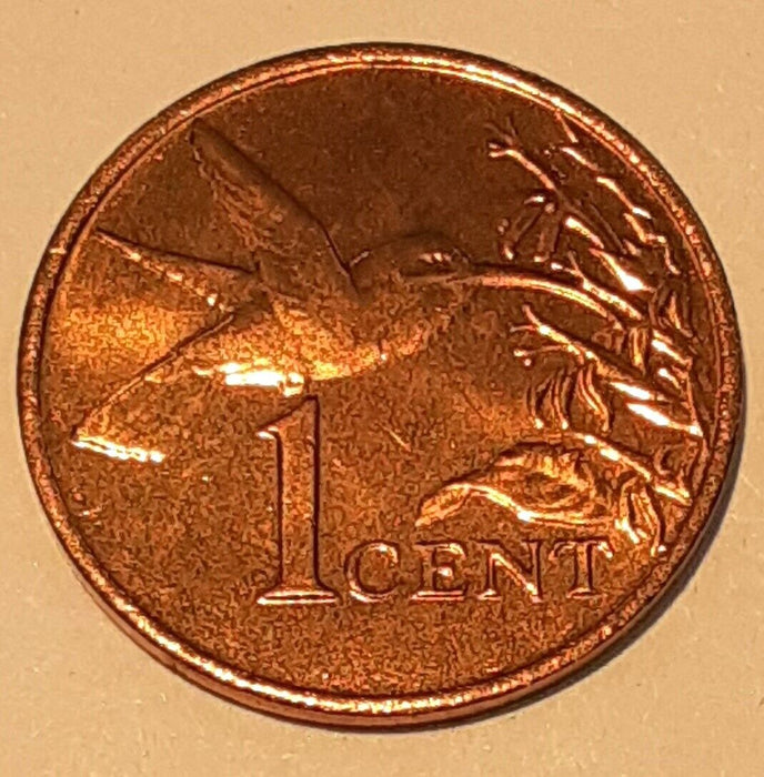 1999 Trinidad & Tobago 1 Cent Coin - Hummingbird BU Roll of 30 Coins