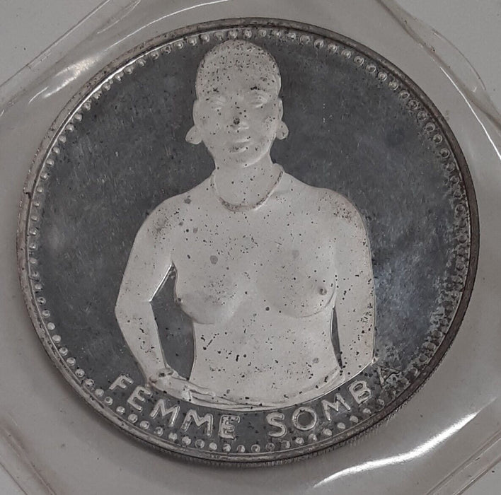 1971 Dahomey Proof-like Silver 1000 Franc Coin in Original Plastic w/Spots