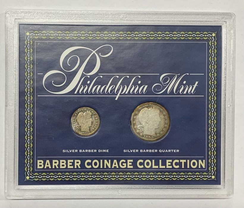 Barber Coinage Collection Silver Quarter & Dime Philadelphia Mint