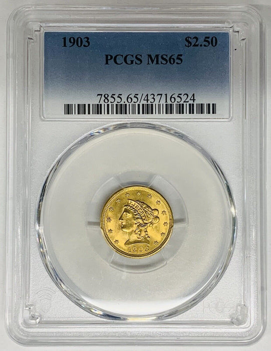 1903 $2.50 Liberty Head Quarter Eagle Gold Coin PCGS MS 65 (C)