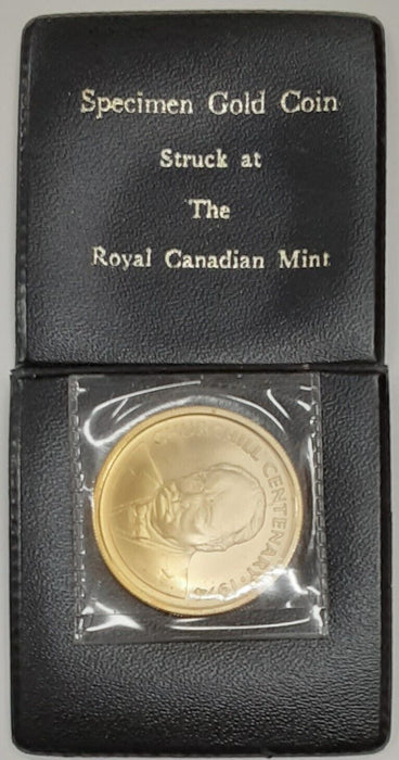 1974 Cayman Islands 100 Dollar 50% Gold Coin - Churchill Centenary in OGP