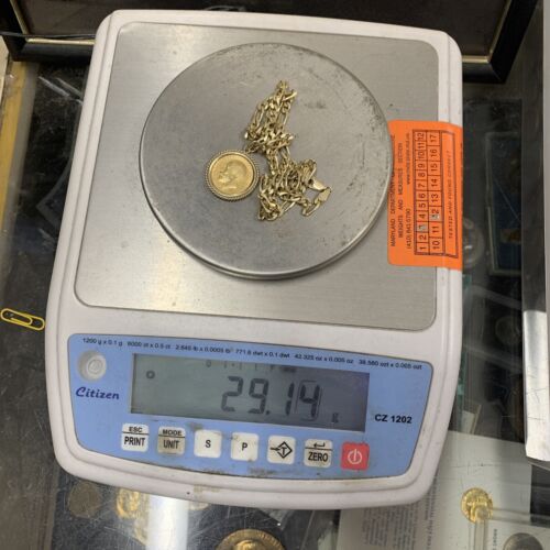1916 Sovereign Gold Coin-w/ 20” 14KT Gold Figaro Link Chain & Pendant