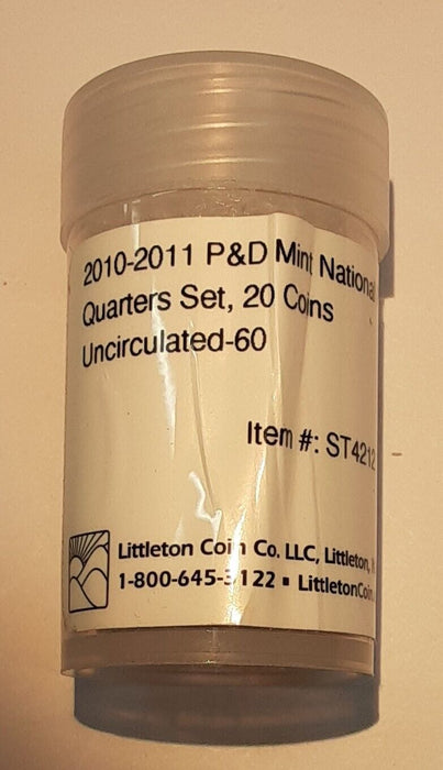 2010-11 ATB Quarters 20 BU Coins in Littleton Coin Co. Tube