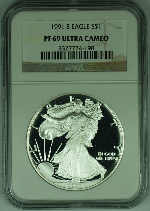 1991-S American Proof Silver Eagle $1 NGC PF 69 Ultra Cameo (49)