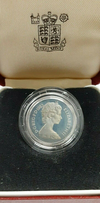1983 UK One Pound Sterling Silver Proof Coin in OGP with COA