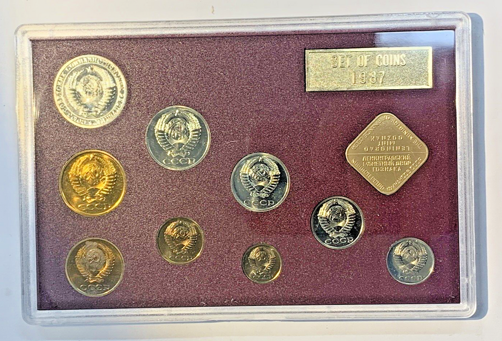 1987 Set Of Coins Of The Russia/USSR-Leningrad Mint OGP