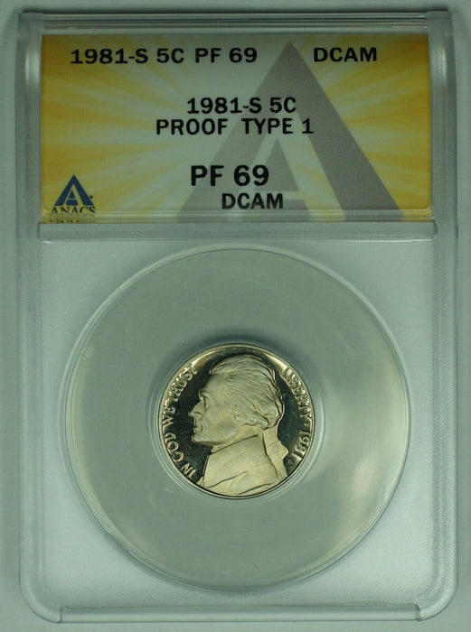 1981-S Jefferson Nickel Type 1 5C ANACS PR 69 DCAM (18)