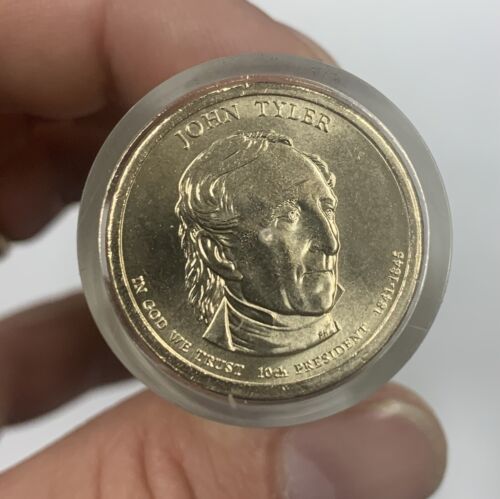 2009-P John Tyler Presidential Dollar Roll 50 BU Coins-In Gold Bar Box