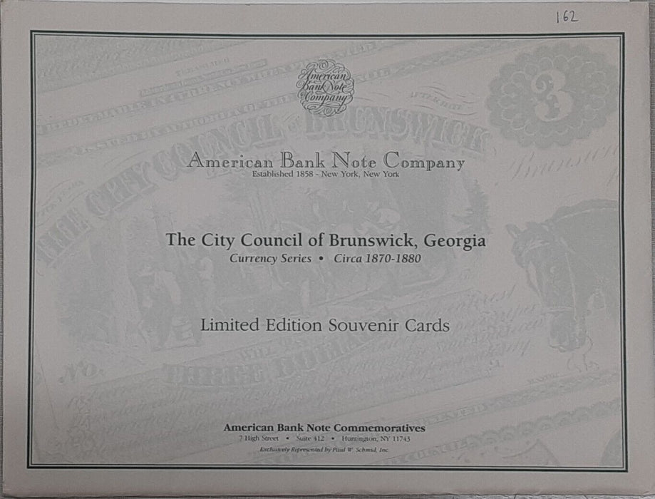 ABNC SC Set 1995 Brunswick, GA Obs Note Ann Ltd Edition #162 SO-144/147 Exc.