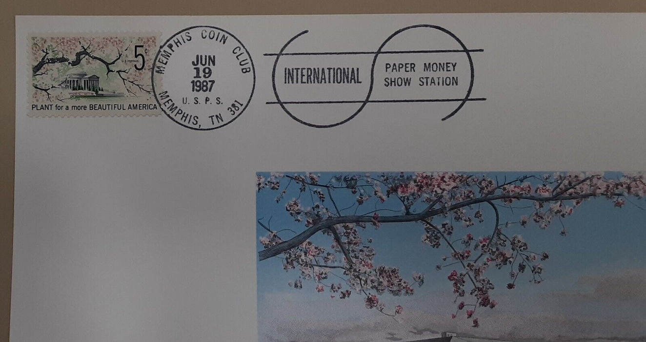 BEP 125th Souvenir Card - 1987 IPMS Cancelled Cherry Blossoms & BEP B-101D