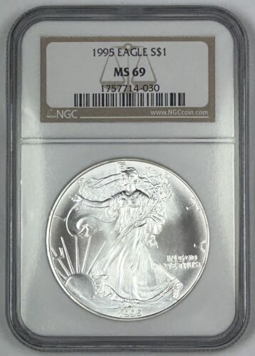 1995 American Silver $1 Eagle NGC MS 69 (X)