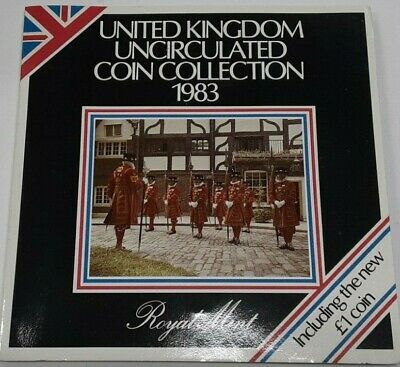 1983 United Kingdom Mint Set Brilliant Uncirculated UK Coins 8 Coins Total