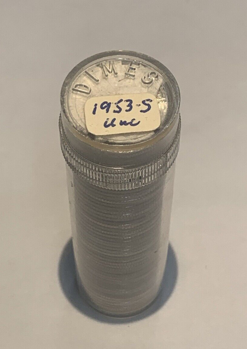 1953-S Roosevelt Dime BU/UNC Roll-50 Coins