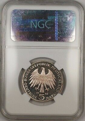 1968-G Germany 5M Johannes Gutenberg Silver Proof Coin NGC PF-65 Ultra Cameo JA