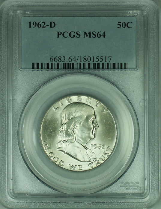 1962-D Franklin Silver Half Dollar, PCGS MS-64 (49)
