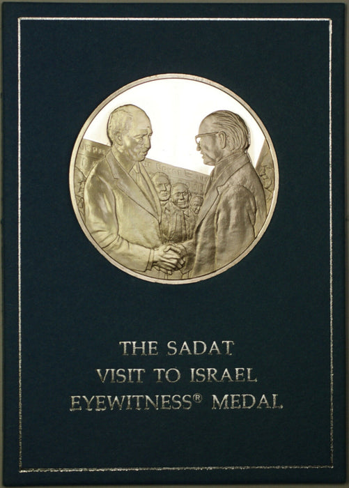 The Sadat Visit to Israel Eyewitness Medal with Display Case Franklin Mint