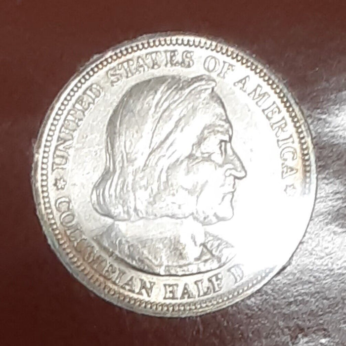 1893 Columbian Half Dollar in Info Card - See Photos