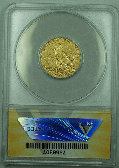 1910 Indian Head $5 Dollar Gold Coin, Half Eagle ANACS AU 58