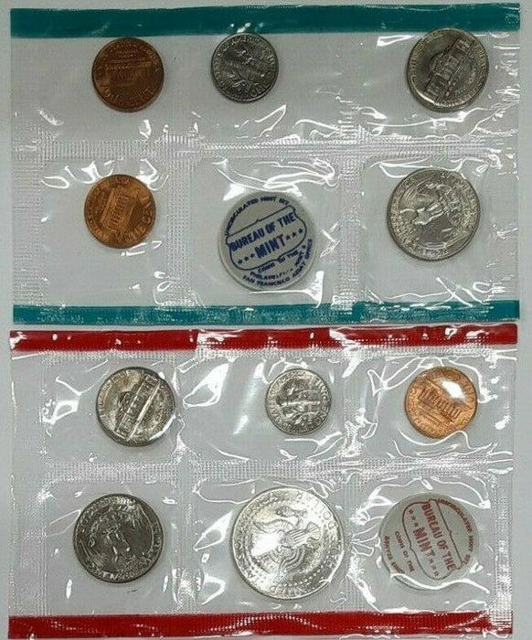1969 US Mint Set W/40% Silver Kennedy Half UNC as Issued with OGP