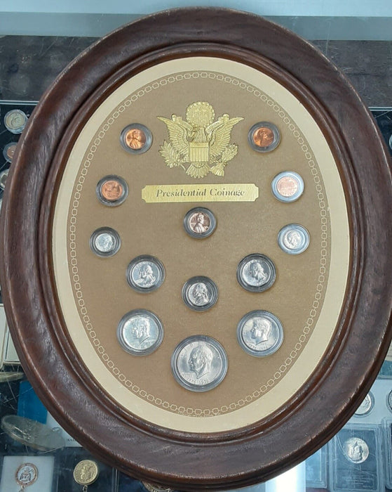 U.S. Commemorative Presidential Coinage Collection 13 Coins - Framed