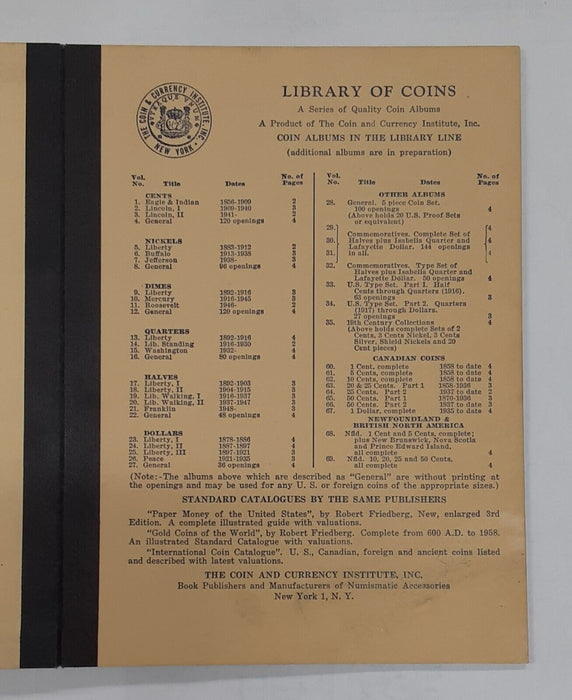 Library of Coins Album for Lincoln Cents Pt 2 1941-- Vol. 3--Used/See Photos