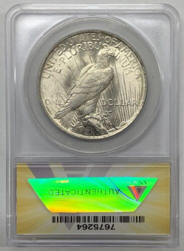 1922 Peace Silver Dollar Coin ANACS MS 63