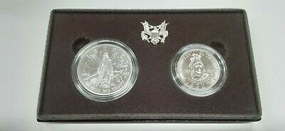 1989-D Congressional Uncirculated 2 Coin Set Silver $1 Including Half Dollar